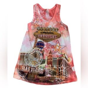 Welcome to Las Vegas Kids Tank Top - Pink City Bedazzle New